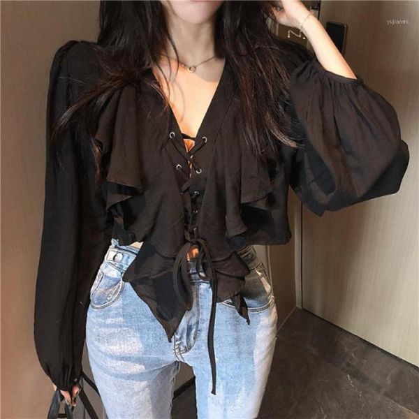 2020 womens blouse chiffon blouse lace up v neck ruffle long sleeve shirt casual blusa feminina1, White
2020 womens blouse chiffon blouse lace up v neck ruffle long sleeve shirt casual blusa feminina1, White