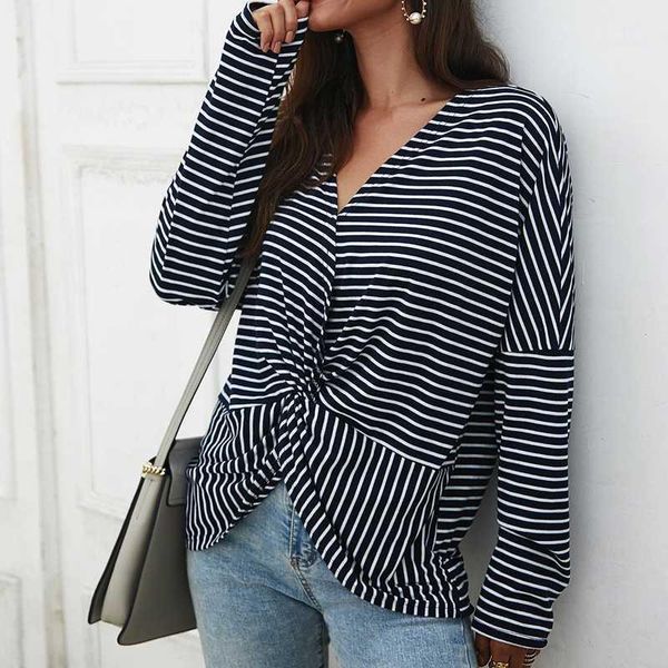 striped shirts women 2020 autumn casual loose long sleeve knitwear fashion knotted design v-neck blue pullovers blouse1, White
striped shirts women 2020 autumn casual loose long sleeve knitwear fashion knotted design v-neck blue pullovers blouse1, White