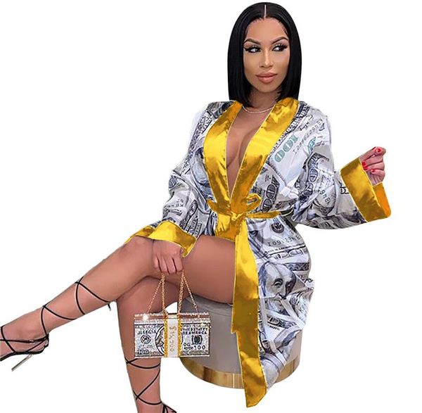 dollar print color patchwork long cardigan with belt women fashion casual lace up trench coat female bathrobe home jacket, Tan;black
dollar print color patchwork long cardigan with belt women fashion casual lace up trench coat female bathrobe home jacket, Tan;black