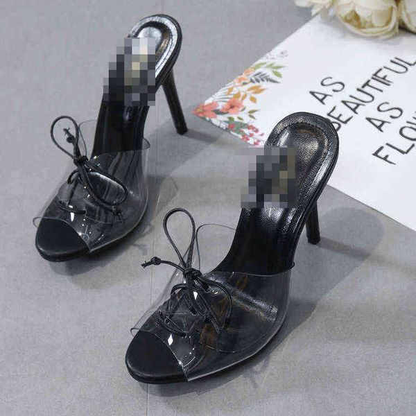 european and american fish mouth thin heel high-heeled slippers women's lace up shallow mouth super high-heeled women's sandals, Black
european and american fish mouth thin heel high-heeled slippers women's lace up shallow mouth super high-heeled women's sandals, Black