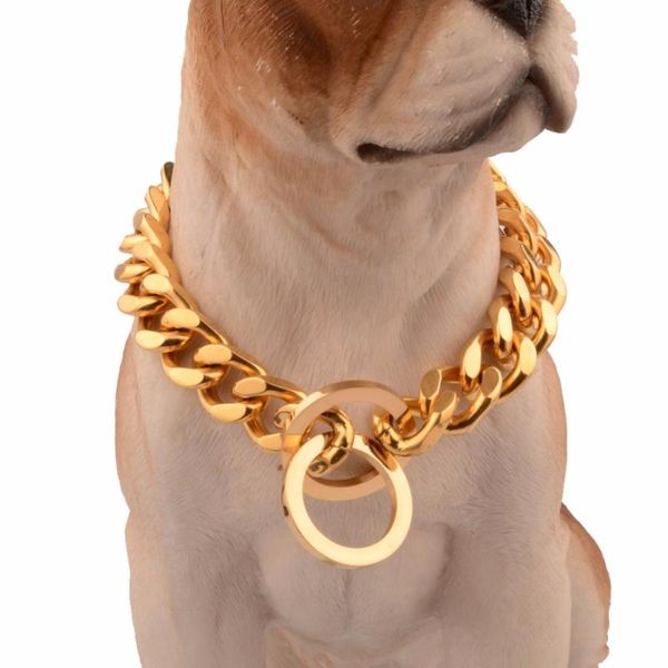 cool gold stainless steel training dog collar 16mm wide 12-32inch long fancy chain dog choke collar for large dogs, Silver
cool gold stainless steel training dog collar 16mm wide 12-32inch long fancy chain dog choke collar for large dogs, Silver