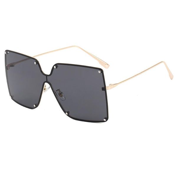 sunglasses 2021 big frame frameless square women fashion retro siamese glasses, White;black
sunglasses 2021 big frame frameless square women fashion retro siamese glasses, White;black