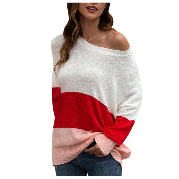 winter clothes women comfortable breathable pullover striped panel round neck sweater kg-1041, White;black
winter clothes women comfortable breathable pullover striped panel round neck sweater kg-1041, White;black