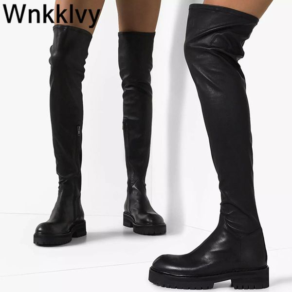 stretch autumn winter over the knee boots women black thick bottom flat heel platform shoes thigh high boots elastic long boots lj201130
stretch autumn winter over the knee boots women black thick bottom flat heel platform shoes thigh high boots elastic long boots lj201130