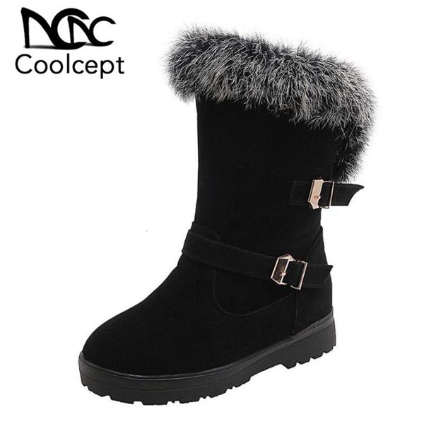 coolcept plus size 33-50 2020 new mid calf boots for women solid color round toe flats shoes winter warm fur women footwear, Black
coolcept plus size 33-50 2020 new mid calf boots for women solid color round toe flats shoes winter warm fur women footwear, Black
