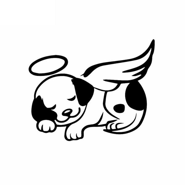 angel wings pet halo dog sticker car window decoration personality waterproof decal black/white, 15cm*12cm
angel wings pet halo dog sticker car window decoration personality waterproof decal black/white, 15cm*12cm