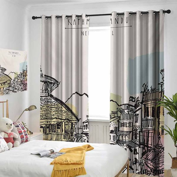 thermal insulated room darkening window shade hand drawn s of durbar mountains and buildings in kathmandu tourist attraction curtain
thermal insulated room darkening window shade hand drawn s of durbar mountains and buildings in kathmandu tourist attraction curtain