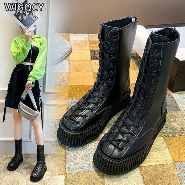 boots 2021 autumn women's pu leather thick-soled women fashion high comfortable lace up, Black
boots 2021 autumn women's pu leather thick-soled women fashion high comfortable lace up, Black