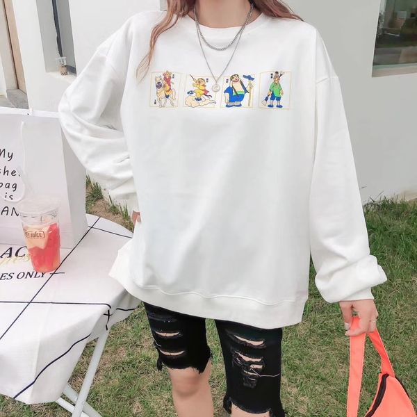 2020 autumn korean style pullover sweater loose apprentice four-person printed terry washed round neck wool ring wool ring cotton pullov, Black
2020 autumn korean style pullover sweater loose apprentice four-person printed terry washed round neck wool ring wool ring cotton pullov, Black