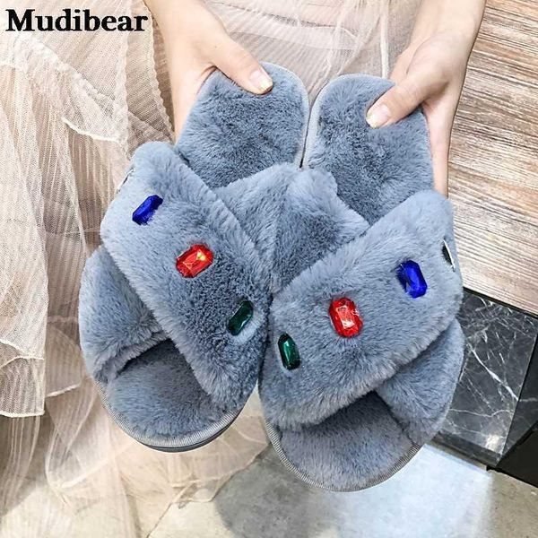 slippers mudibear style cross fur women's autumn winter flat color gem open toe shoes cotton home wood floor footwears1, Black
slippers mudibear style cross fur women's autumn winter flat color gem open toe shoes cotton home wood floor footwears1, Black