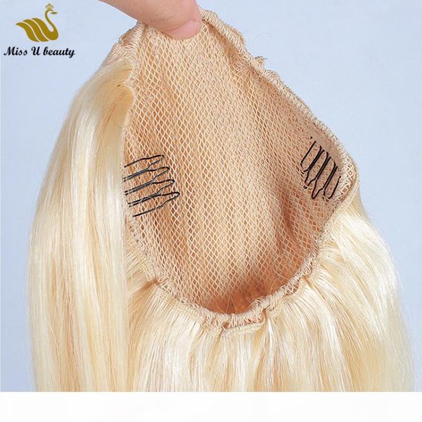 613 blonde hair extensions drawstrinig clip in ponytail human hair cuticle aligned thick remy hair 12-28inch, Black
613 blonde hair extensions drawstrinig clip in ponytail human hair cuticle aligned thick remy hair 12-28inch, Black