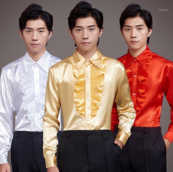 gold ruffle shirt men long sleeve shirt teenage korean mens personality stage singer dance fashion slim clothes1, White;black
gold ruffle shirt men long sleeve shirt teenage korean mens personality stage singer dance fashion slim clothes1, White;black