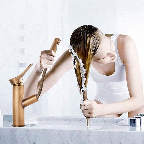 bathroom sink faucets impeu pull-out basin faucet - antique bronze mixer tap, handheld shower single handle lever faucet1
bathroom sink faucets impeu pull-out basin faucet - antique bronze mixer tap, handheld shower single handle lever faucet1