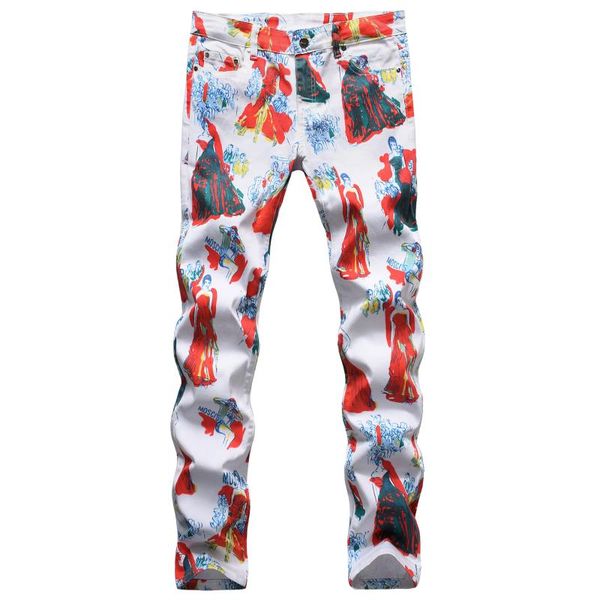 new style beauty printed jeans men 2021 straight elastic charactor jeans white men big size casual party club trousers, Blue
new style beauty printed jeans men 2021 straight elastic charactor jeans white men big size casual party club trousers, Blue