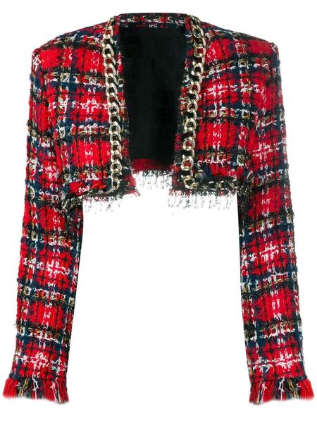 2020 designer women's chains sequined fringed tassel plaid tweed crop short jacket, Black;brown
2020 designer women's chains sequined fringed tassel plaid tweed crop short jacket, Black;brown