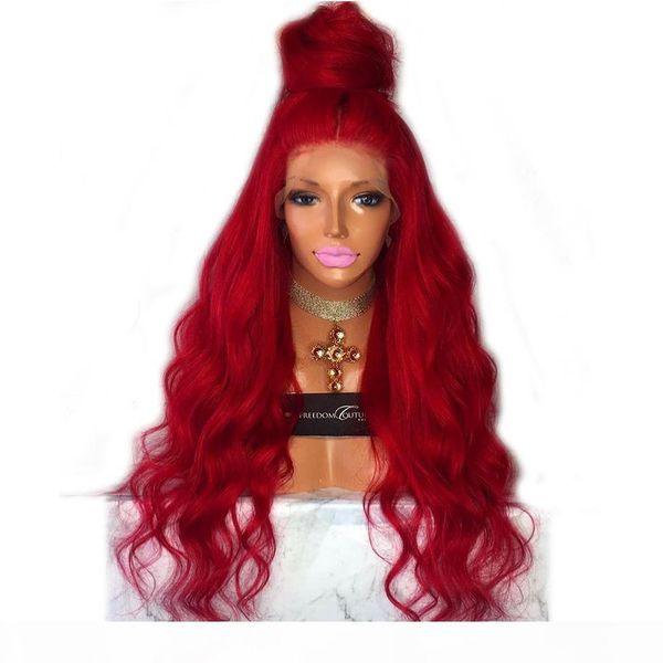 red synthetic lace wig body wave high temperature glueless long body wave heat resisitant fiber color red synthetic hair lace front wigs, Black
red synthetic lace wig body wave high temperature glueless long body wave heat resisitant fiber color red synthetic hair lace front wigs, Black