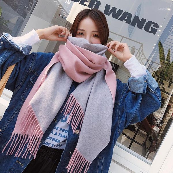 spring and autumn new season simple warm thick scarf women small fresh air-conditioning shawl korean double-sided tassel scarf1, Blue;gray
spring and autumn new season simple warm thick scarf women small fresh air-conditioning shawl korean double-sided tassel scarf1, Blue;gray