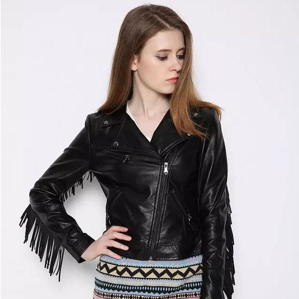 short plus size tassel zip slim black fake pu leather coat women's street fashion bomber jacket motorcycle autumn
short plus size tassel zip slim black fake pu leather coat women's street fashion bomber jacket motorcycle autumn