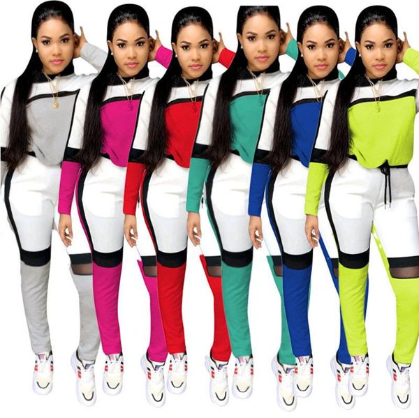 women tracksuit two pieces set contrast stitching perspective long sleeve pants ladie new fashion casual hooded outfits sportwear, White
women tracksuit two pieces set contrast stitching perspective long sleeve pants ladie new fashion casual hooded outfits sportwear, White