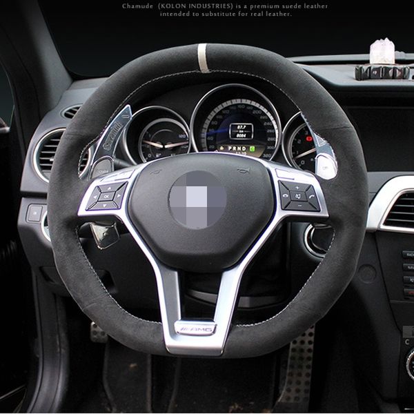 for benz c63 amg cla45 cls63 amg ml63 gle63 hand-stitched anti-slip black suede diy steering wheel cover car accessories
for benz c63 amg cla45 cls63 amg ml63 gle63 hand-stitched anti-slip black suede diy steering wheel cover car accessories