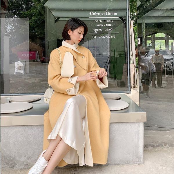 and winter of 2021 the new double-sided cashmere coat in south korea ins long pure color double-sided wool coat female1, Black
and winter of 2021 the new double-sided cashmere coat in south korea ins long pure color double-sided wool coat female1, Black
