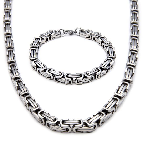 2021 new domineering fashion trend stainless steel necklace bracelet gift jewelry set, Silver
2021 new domineering fashion trend stainless steel necklace bracelet gift jewelry set, Silver