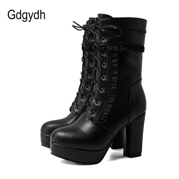 boots gdgydh 2021 autumn winter short for women high hoof heels lace-up ankle strap buckles female fashion ruffles, Black
boots gdgydh 2021 autumn winter short for women high hoof heels lace-up ankle strap buckles female fashion ruffles, Black