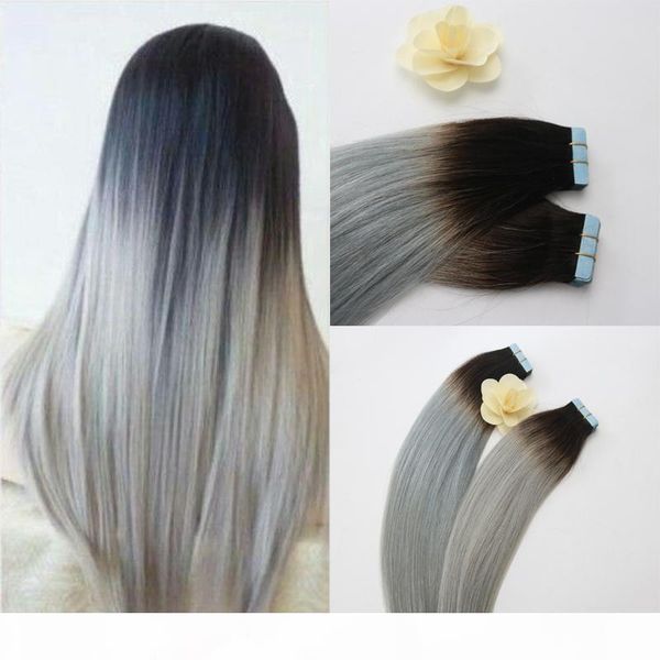 high-end virgin brazilian human hair pu tape hair 14 - 24 inch ombre colorful of grey, Black
high-end virgin brazilian human hair pu tape hair 14 - 24 inch ombre colorful of grey, Black