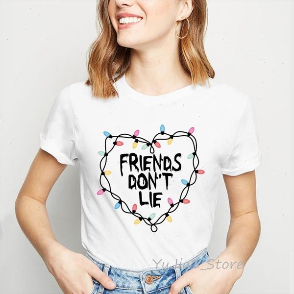 friends dont lie letter printed t shirt women clothes 2021 funny t shirts camiseta mujer stranger things 3 tshirt femme, White
friends dont lie letter printed t shirt women clothes 2021 funny t shirts camiseta mujer stranger things 3 tshirt femme, White