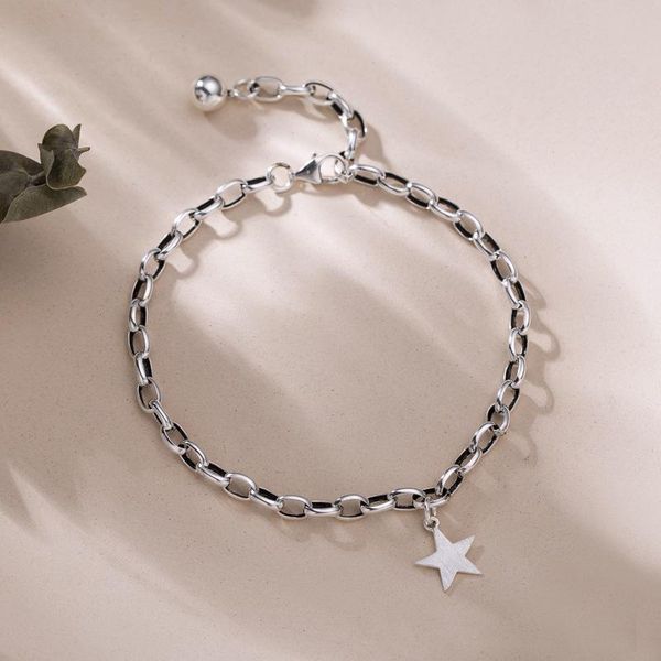 link, chain anenjery fashion retro silver color star pendant bracelet with a little bead ball for women jewelry s-b378, Black
link, chain anenjery fashion retro silver color star pendant bracelet with a little bead ball for women jewelry s-b378, Black