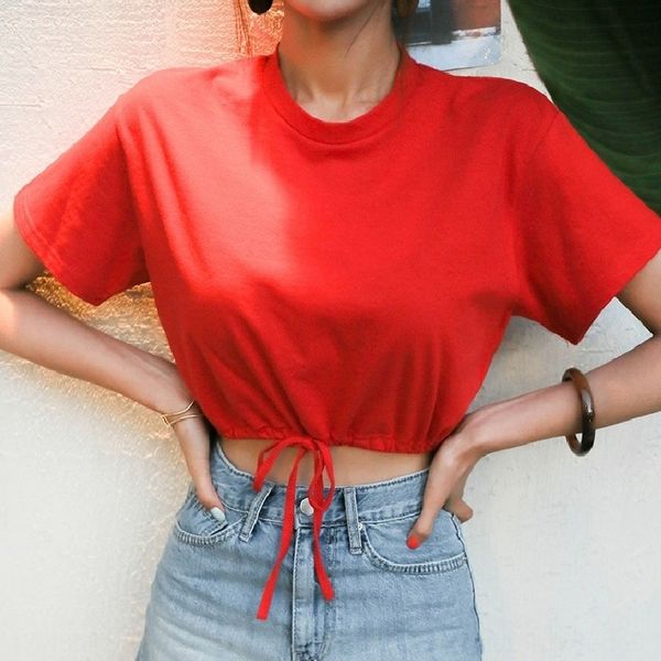 summer 2020 summer women's new solid color waistband crew neck loose short clothes t-shirt women's short sleeve t-shirt women 73pm, White
summer 2020 summer women's new solid color waistband crew neck loose short clothes t-shirt women's short sleeve t-shirt women 73pm, White