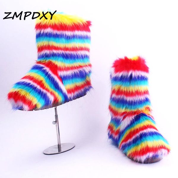 fashion women snow boots rainbow plush furry fur winter warm shoes fluffy high boot fur shoes big size 44, Black
fashion women snow boots rainbow plush furry fur winter warm shoes fluffy high boot fur shoes big size 44, Black