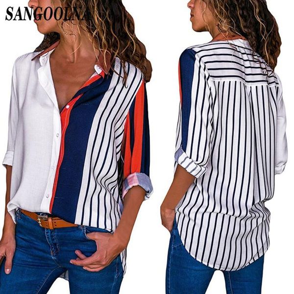 new women's shirt classic patchwork blouse female loose full sleevel shirts striped 2020 casual simple blouse robe, White
new women's shirt classic patchwork blouse female loose full sleevel shirts striped 2020 casual simple blouse robe, White
