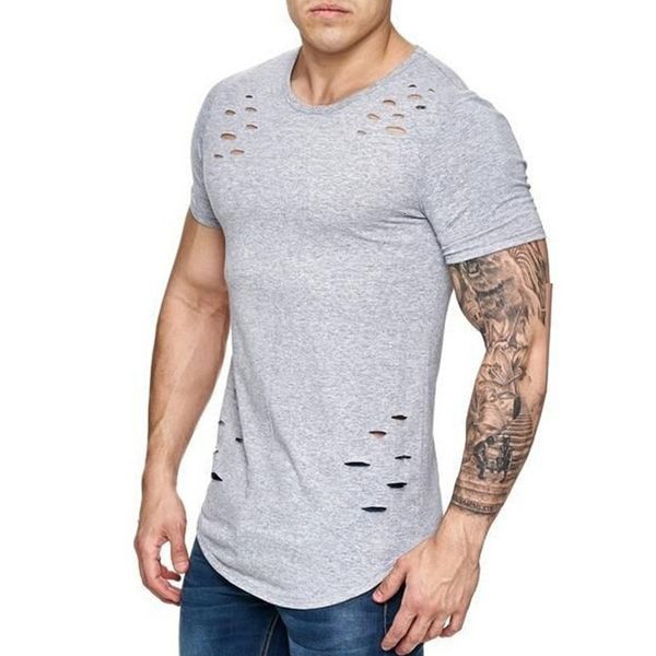 summer slim fit design hole ripped t shirts men short sleeve t-shirt fitness clothes men's solid tshirt streetwear tee, White;black
summer slim fit design hole ripped t shirts men short sleeve t-shirt fitness clothes men's solid tshirt streetwear tee, White;black