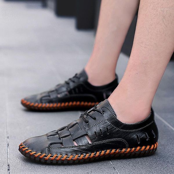 sandals summer beach casual men fashion leather shoes handmade soft male stitching flats male1, Black
sandals summer beach casual men fashion leather shoes handmade soft male stitching flats male1, Black