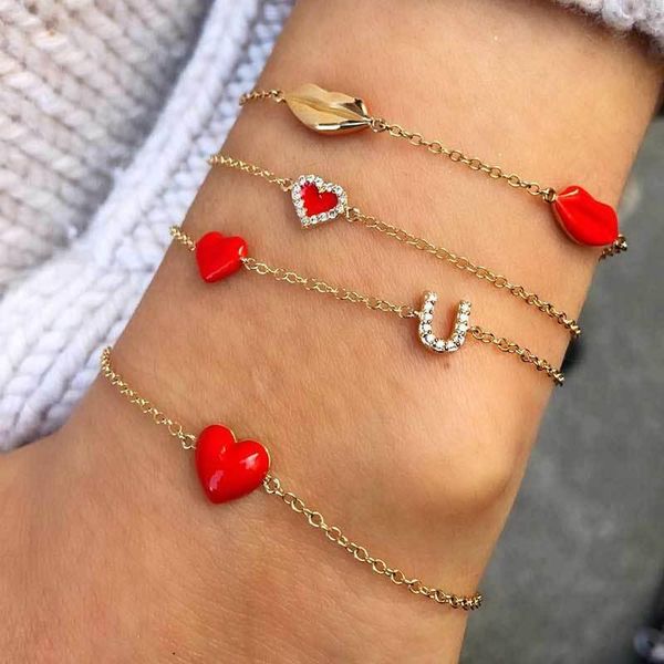 link, chain multi layer red lips heart letters bracelets sets for girls woman fashion jewelry gifts summer holiday-ys, Black
link, chain multi layer red lips heart letters bracelets sets for girls woman fashion jewelry gifts summer holiday-ys, Black