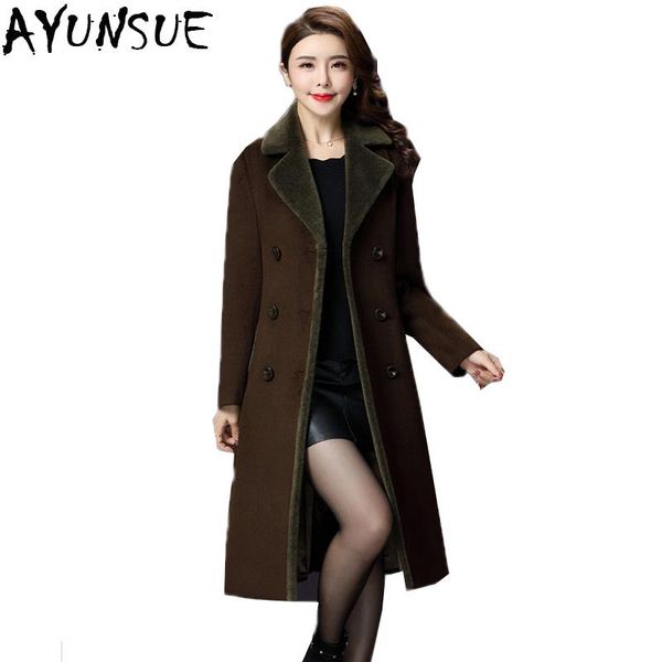 ayunsue women's wool coat 2020 plus size 4xl long woolen coat double breasted slim female autumn winter trench lx2387, Black
ayunsue women's wool coat 2020 plus size 4xl long woolen coat double breasted slim female autumn winter trench lx2387, Black