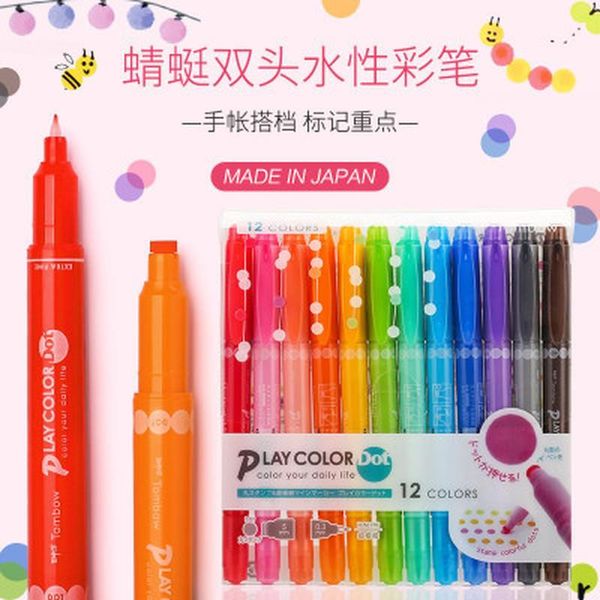 12 colors tombow highlighter pen ws-pd playcolor dot seal marker pen dot twin round tip japanese stationery1
12 colors tombow highlighter pen ws-pd playcolor dot seal marker pen dot twin round tip japanese stationery1