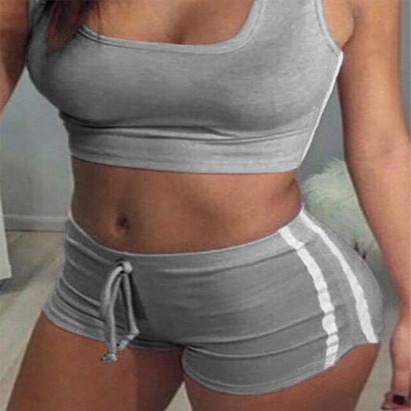 womens 2pcs sports suit sport fashion ladies sets two pieces crop vest bra running fitness gym short pants pullovers, Gray
womens 2pcs sports suit sport fashion ladies sets two pieces crop vest bra running fitness gym short pants pullovers, Gray
