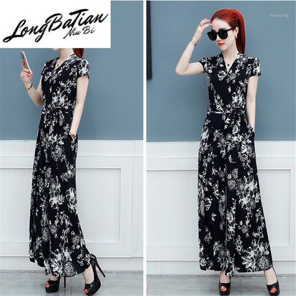 fashion summer women overalls plus size korean floral elegant wide leg jumpsuit ladies casual long pants clothes1, Black;white
fashion summer women overalls plus size korean floral elegant wide leg jumpsuit ladies casual long pants clothes1, Black;white