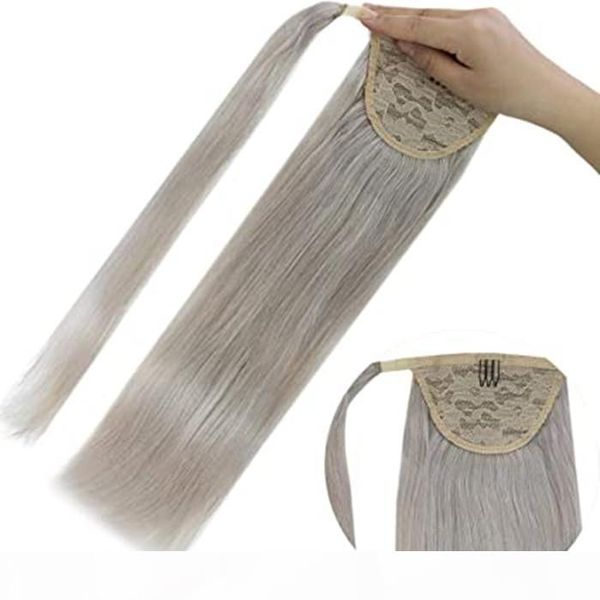silver grey ponytail extension real hair seamless clip in human hair drawstring wraps around gray hair closure puff bun chignon, Black
silver grey ponytail extension real hair seamless clip in human hair drawstring wraps around gray hair closure puff bun chignon, Black