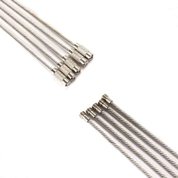 5 pcs stainless steel 15cm wire keychain cable key ring for outdoor m86171, Silver
5 pcs stainless steel 15cm wire keychain cable key ring for outdoor m86171, Silver