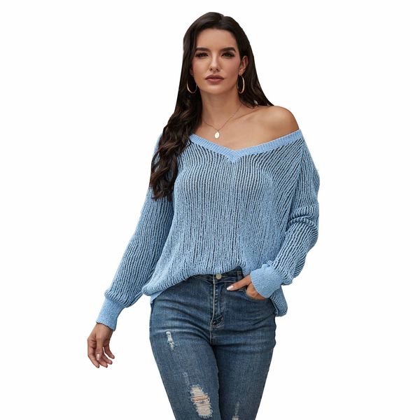 2020 european and american women's sweater women's new autumn and winter long-sleeved v-neck fashion casual sweater pullover 3-col, White;black
2020 european and american women's sweater women's new autumn and winter long-sleeved v-neck fashion casual sweater pullover 3-col, White;black