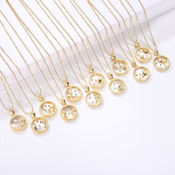 s925 sterling silver creative design 12 constellations necklace women's fashion shell pendant
s925 sterling silver creative design 12 constellations necklace women's fashion shell pendant