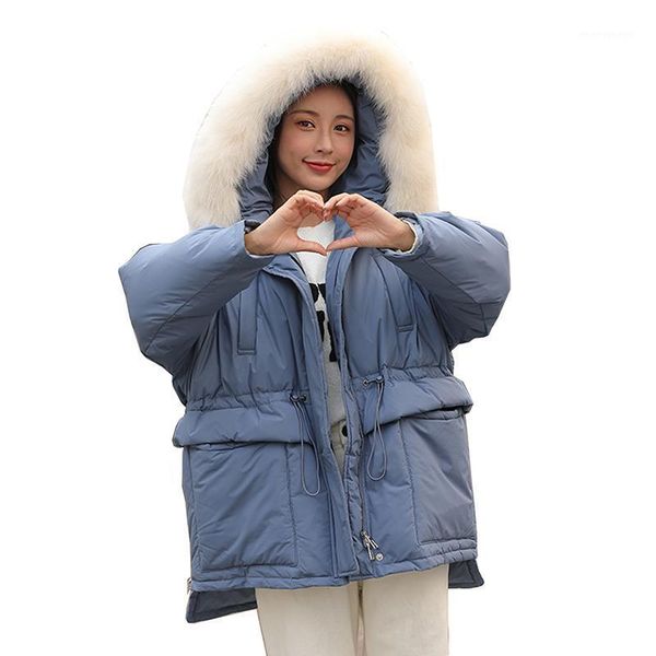 women's down & parkas jacket female short section thickening 2021 women winter oversize loose fur collar hooded coat big pocket parka1, Black
women's down & parkas jacket female short section thickening 2021 women winter oversize loose fur collar hooded coat big pocket parka1, Black