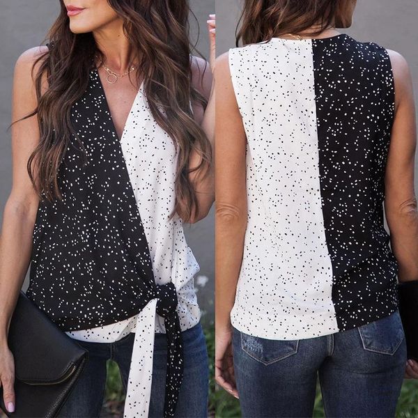 women's summer polka dot shirt black white splicing bow t-shirt v-neck temperament fashion casual women kg-963
women's summer polka dot shirt black white splicing bow t-shirt v-neck temperament fashion casual women kg-963