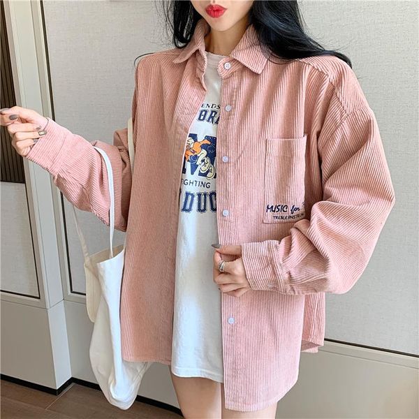 women's blouses & shirts shirt long-sleeved female autumn and winter korean corduroy lapel loose student casual blouse, White
women's blouses & shirts shirt long-sleeved female autumn and winter korean corduroy lapel loose student casual blouse, White