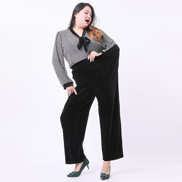 spring fall elegant velvet wide leg pants female high waist straight long trousers 5xl 6xl 7xl loose plus size sports pants1, Black;white
spring fall elegant velvet wide leg pants female high waist straight long trousers 5xl 6xl 7xl loose plus size sports pants1, Black;white