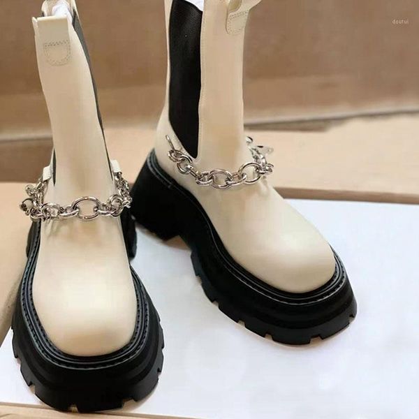 boots women's mid-calf round toe metal chain high heels shoes pull on platform c71, Black
boots women's mid-calf round toe metal chain high heels shoes pull on platform c71, Black