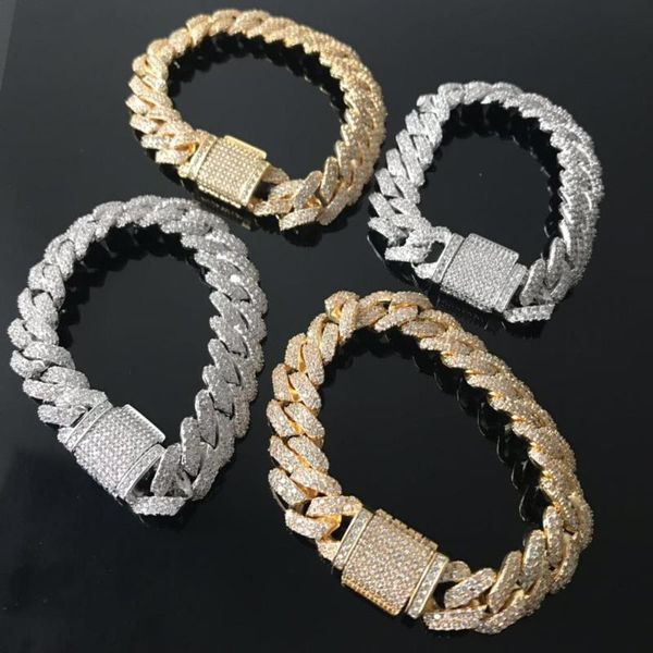 iced out prong cuban bracelet whole sale jewelry, Silver
